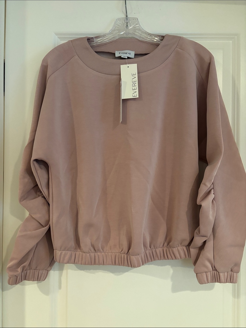 Evereve Blush Pink Relaxed Pullover Sweatshirt